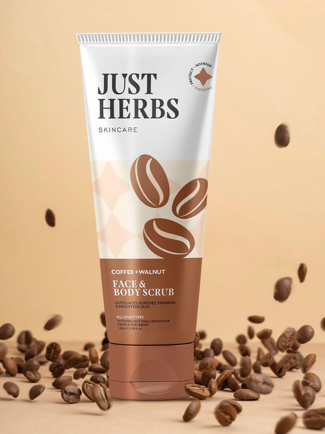 just herbs coffee & walnut face & body scrub 100 gm