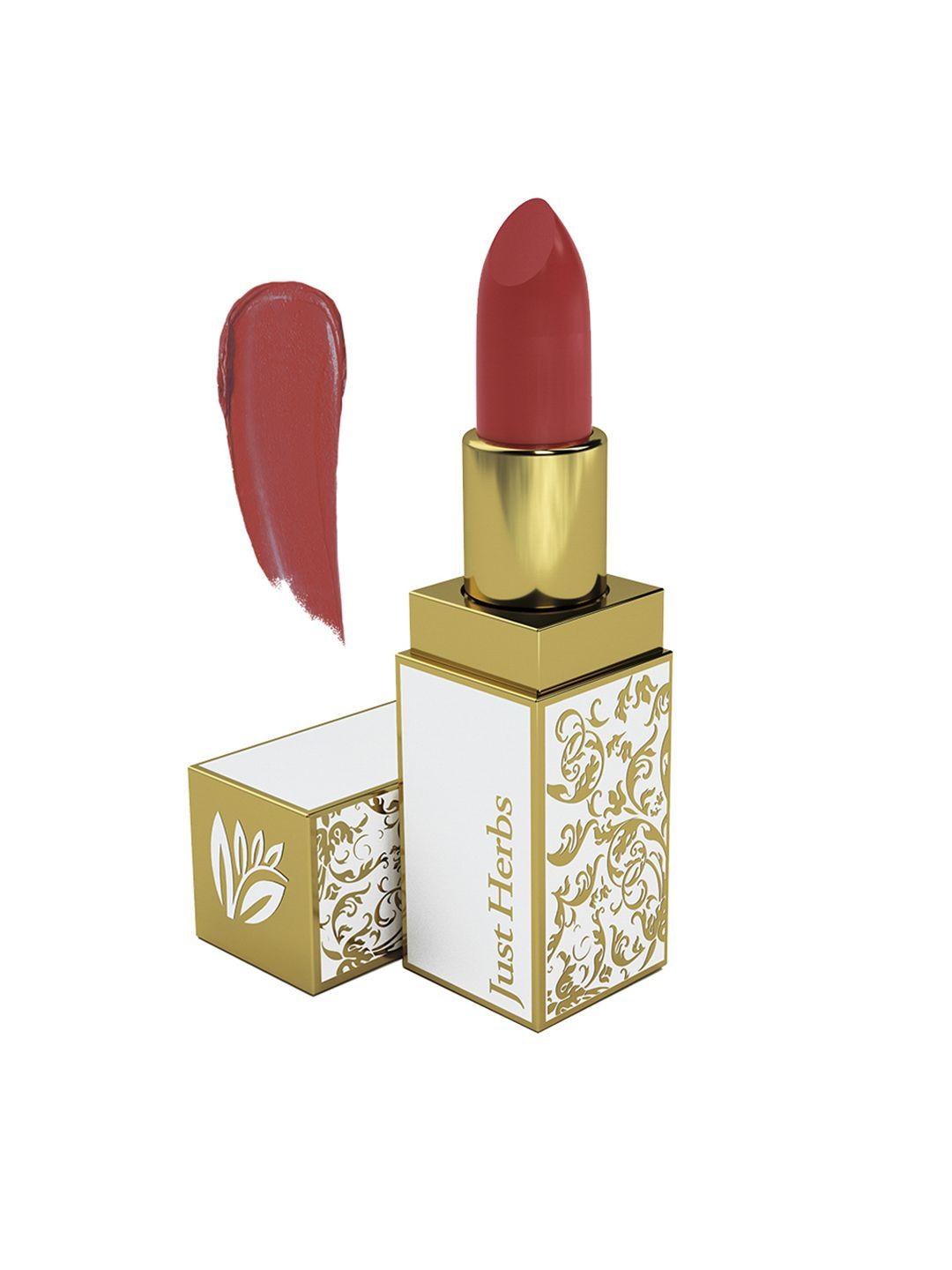 just herbs creamy matte lipstick for women - 06 burnt red 4.2 g