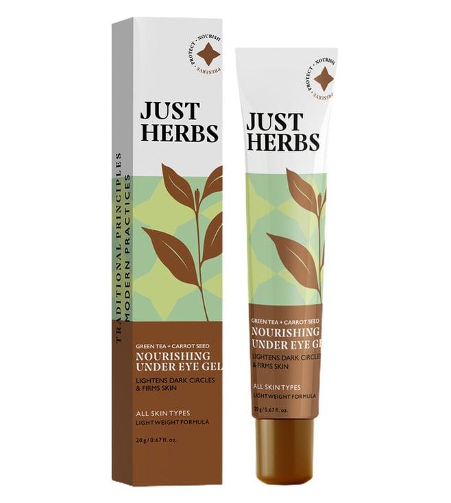 just herbs green tea + carrot seed nourishing under eye gel - 20 gm