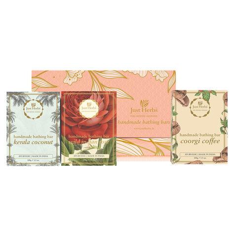 just herbs handmade bathing bar trio gift set