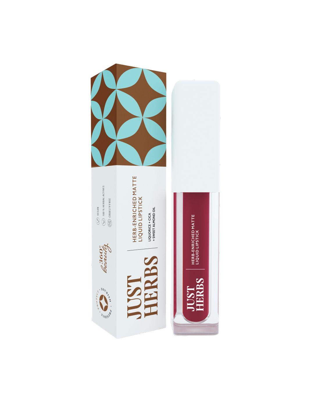 just herbs herb-enriched matte liquid lipstick 2 ml - plum rose 02