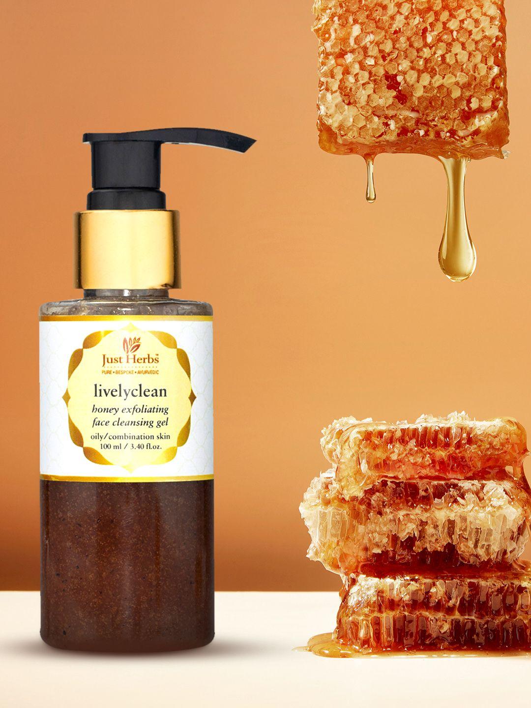 just herbs livelyclean honey exfoliator blackhead remover face scrub for oily skin 100ml