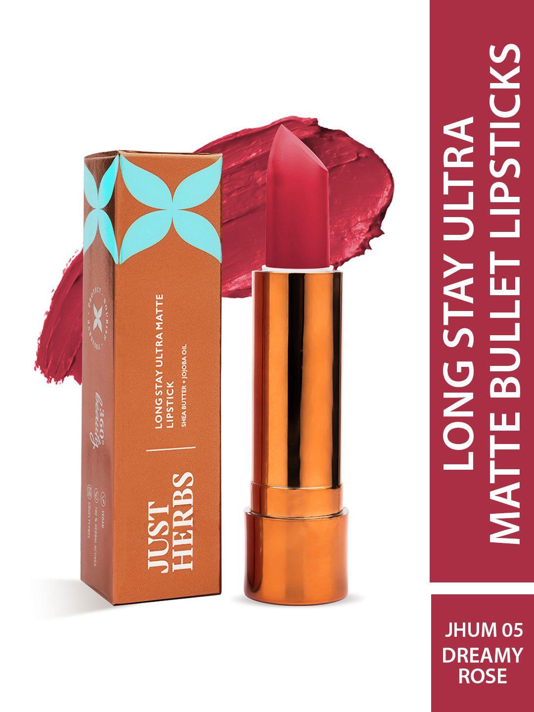 just herbs long stay ultra matte lipstick with shea butter 4g - dreamy rose 05