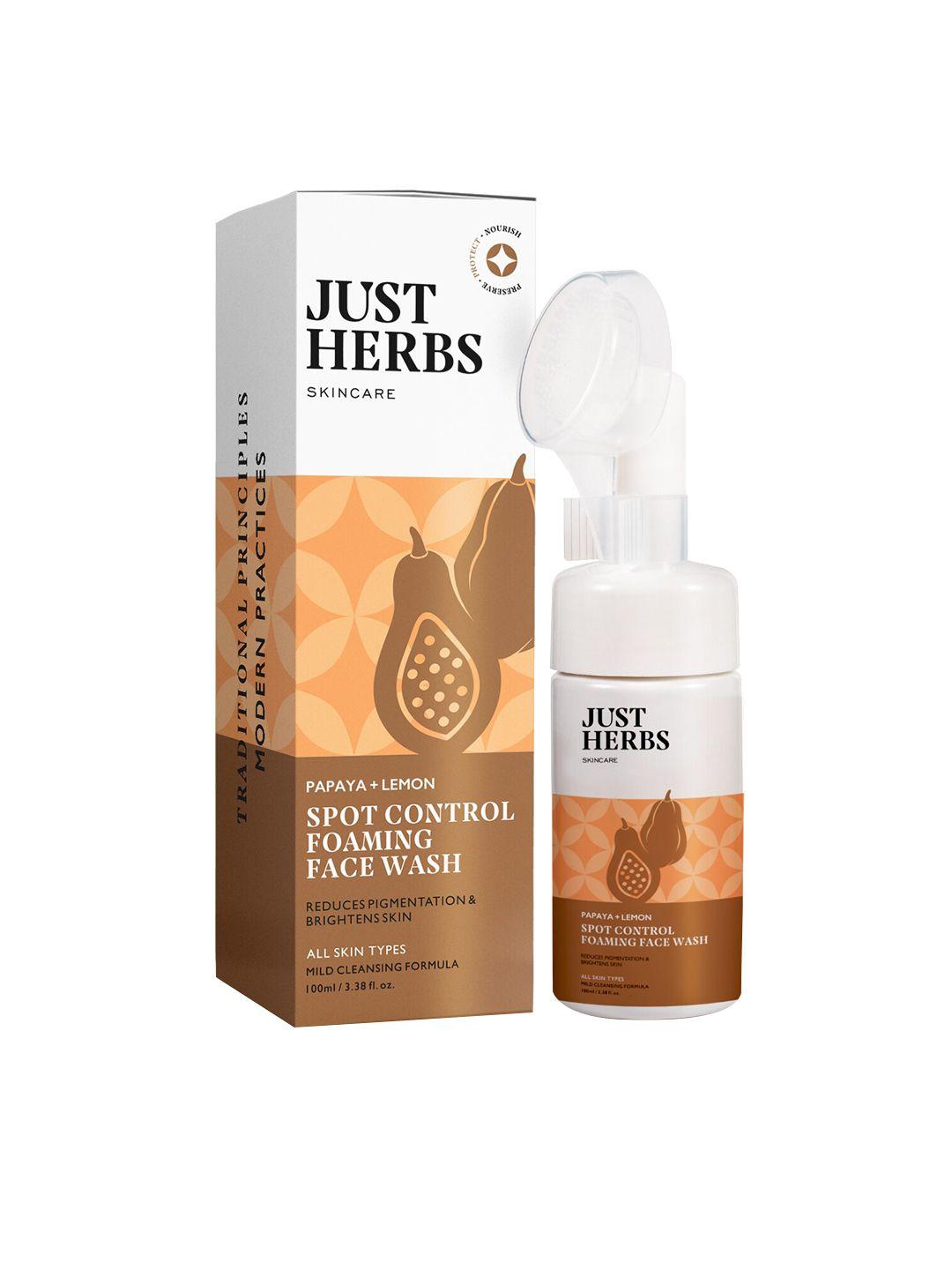 just herbs papaya & lemon spot control foaming face wash  100ml