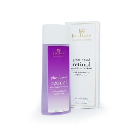 just herbs plant-based retinol face wash for fine lines ,wrinkles & dark spots,suitable for all skin types - 100ml