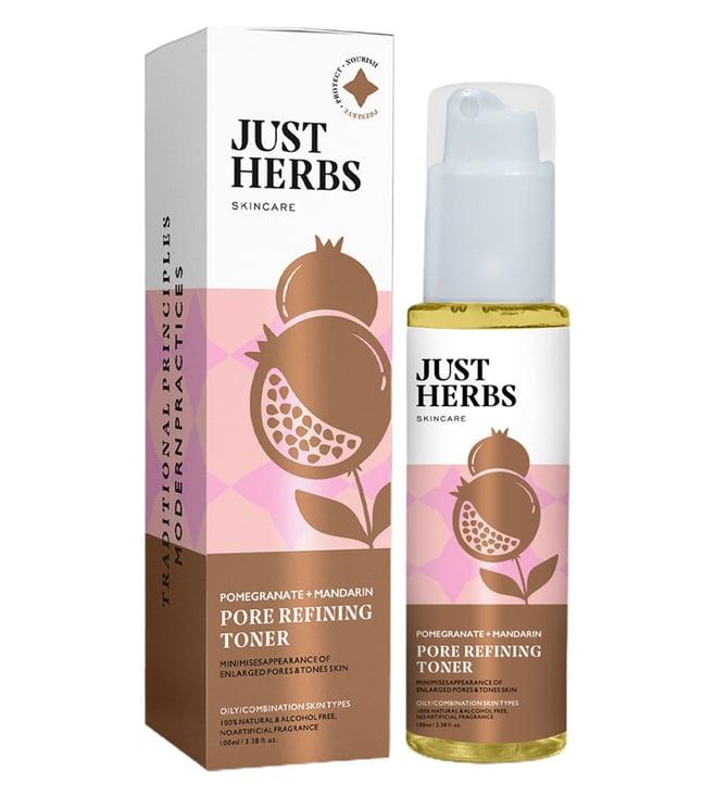 just herbs pomegranate + mandarin pore refining toner - 100 ml