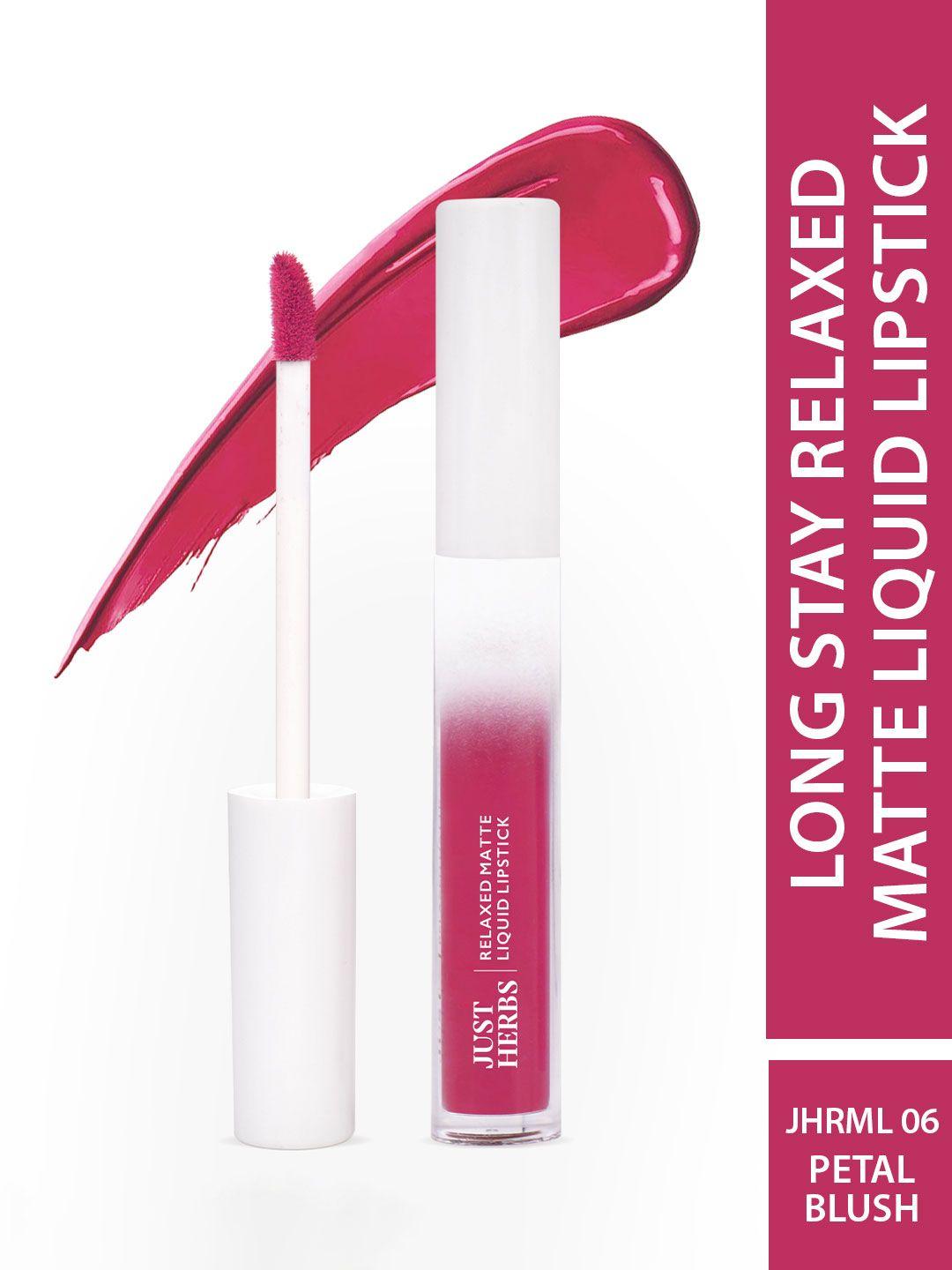 just herbs relaxed long lasting matte liquid lipstick 4ml - petal blush 06