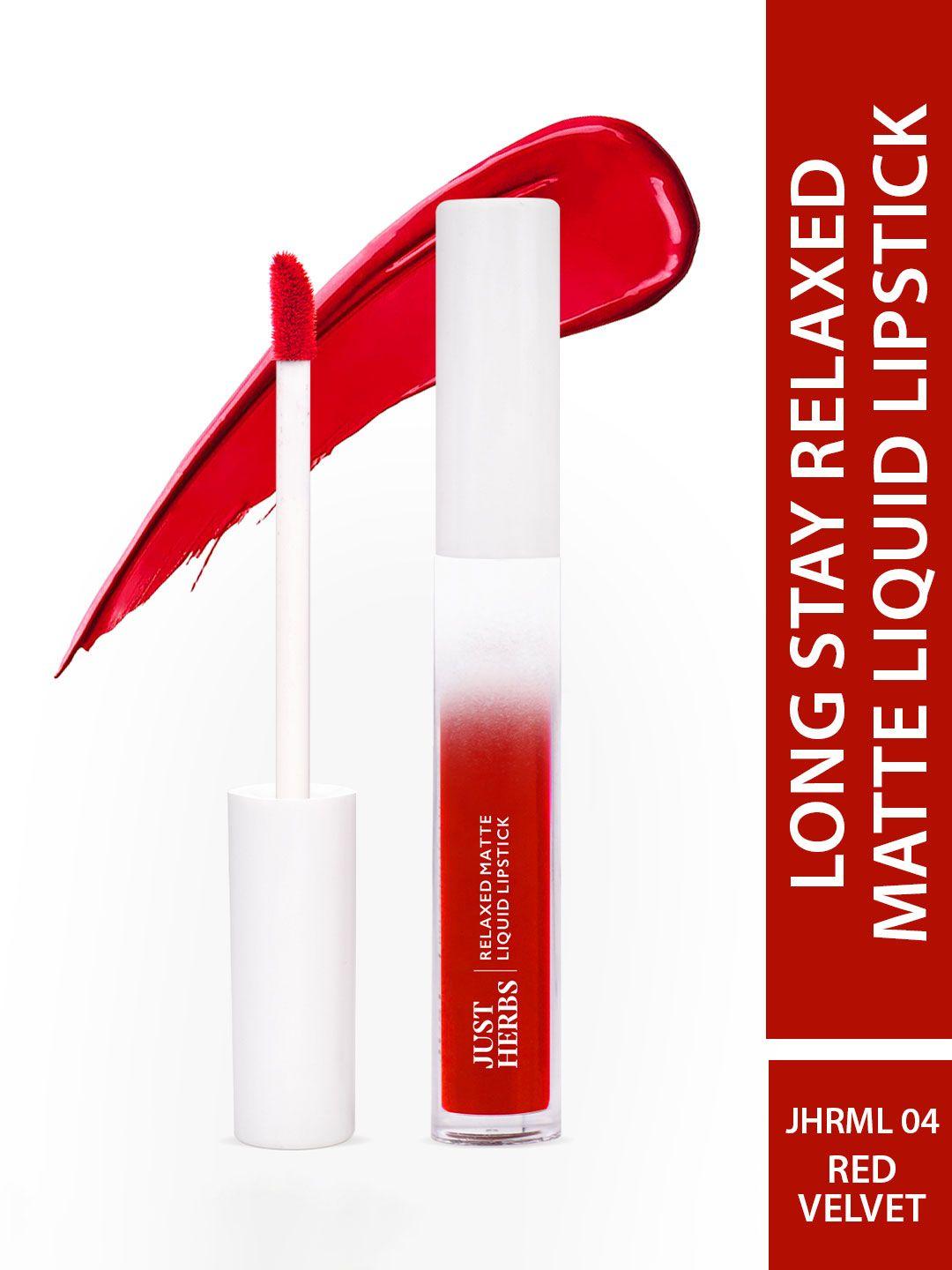 just herbs relaxed long lasting matte liquid lipstick 4ml - red velvet 04