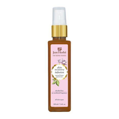 just herbs sacred lotus - green tea skin recovery toner ( all skin types) (100 ml)