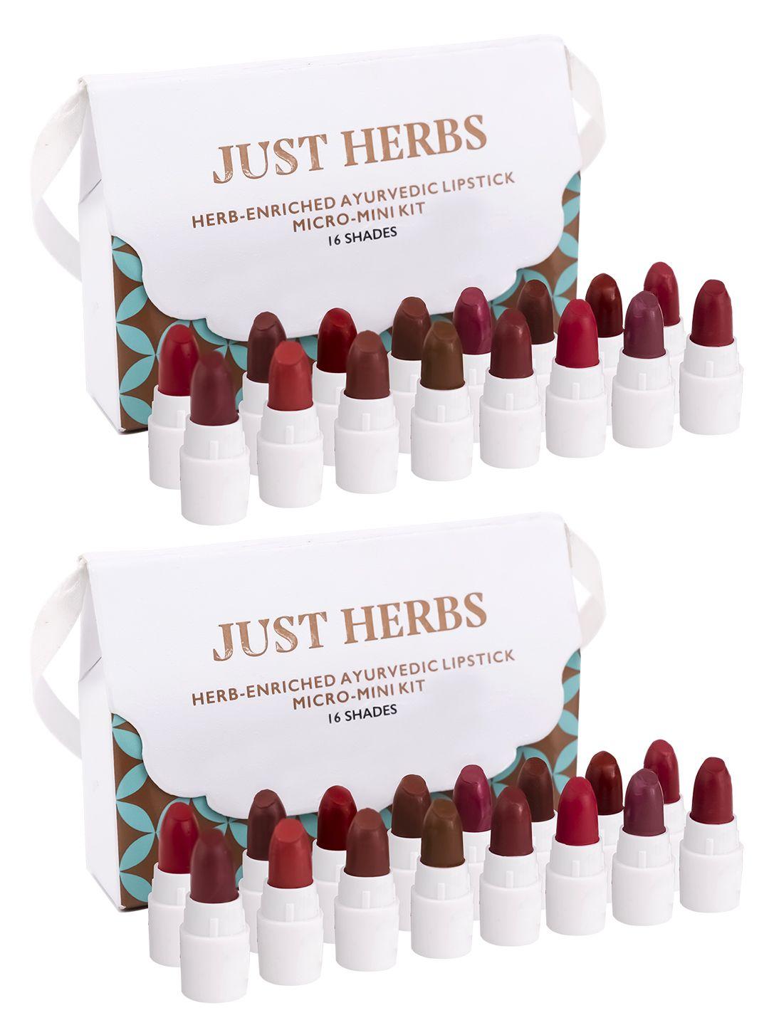 just herbs set of 32 ayurvedic micro mini creamy matte lipstick