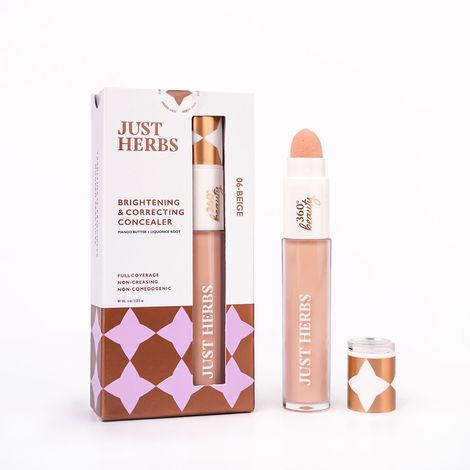 just herbs spot brightening and correcting full coverage face make up concealer, beige- 6ml