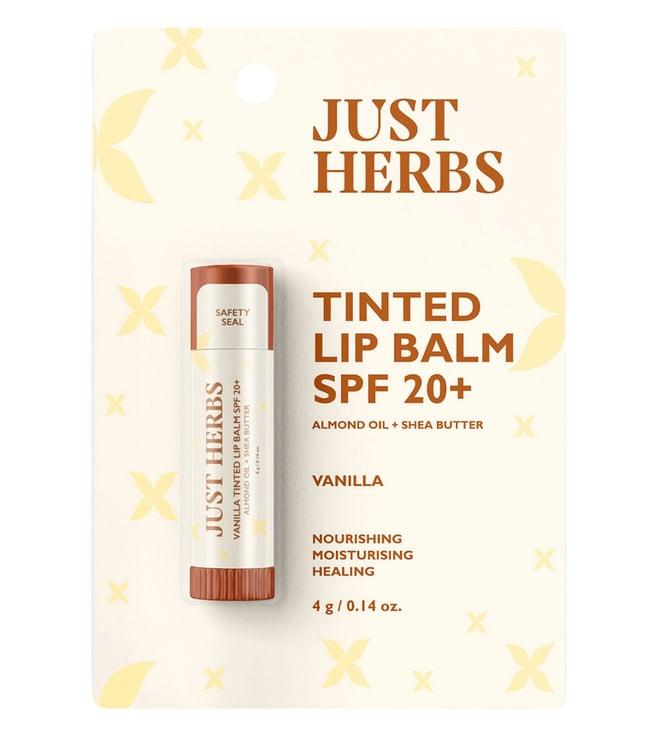 just herbs tinted lip balm spf 20+ vanilla - 4 gm