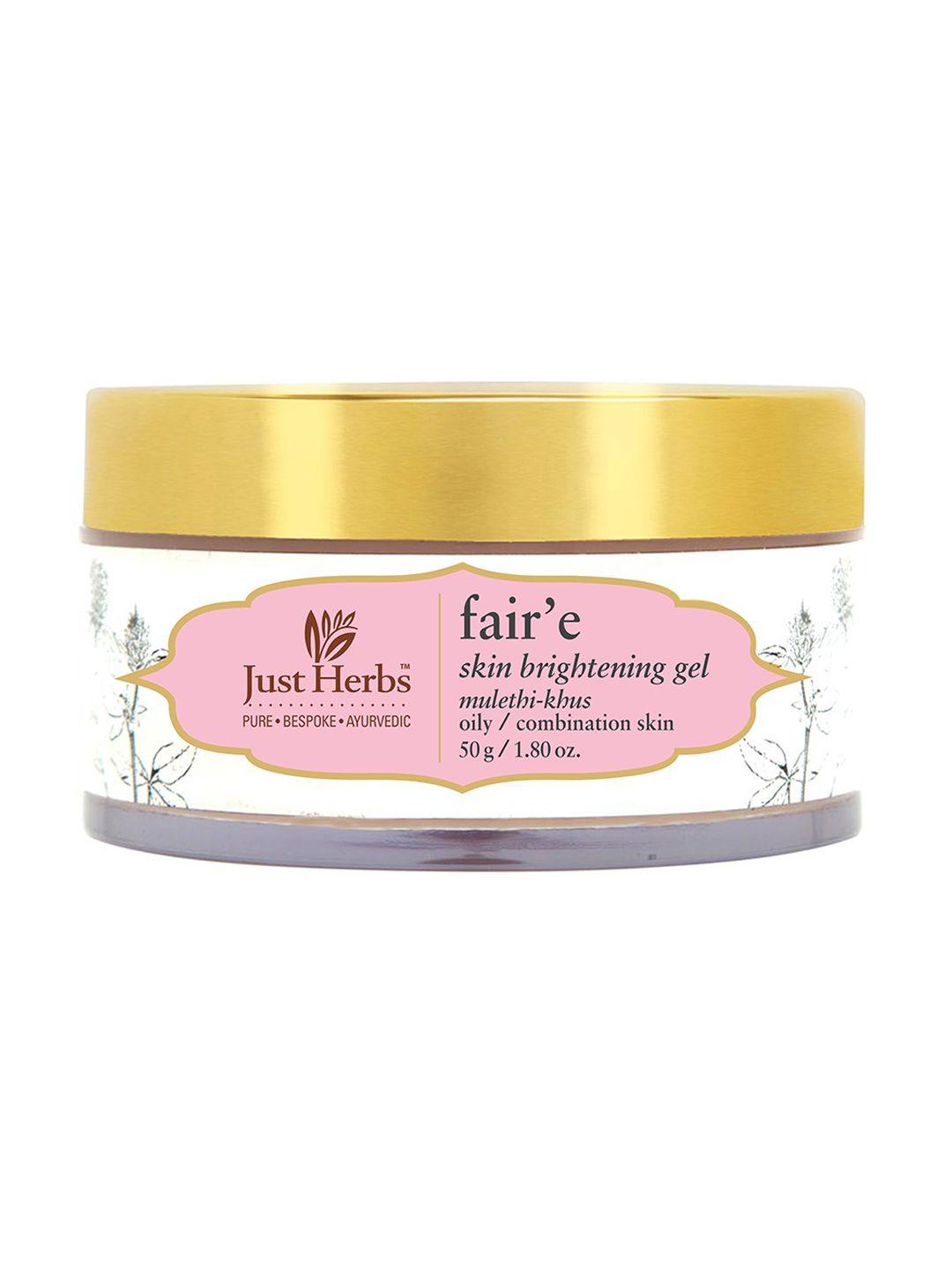 just herbs unisex faire mulethi-khus skin brightening gel 50 gm