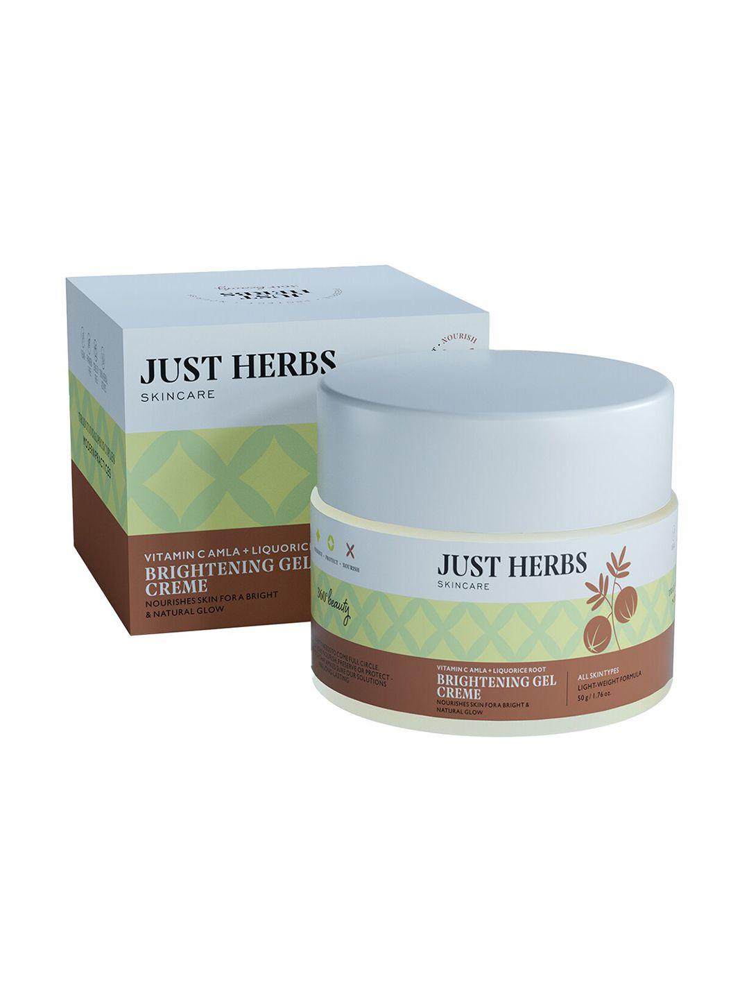 just herbs vitamin c amla + liquorice brightening gel creme - 50 g