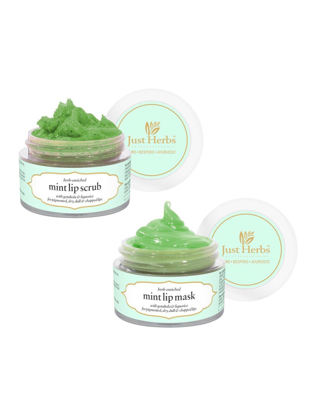 just herbs women combo of ayurvedic & vegan mint lip scrub & lip mask - 30 gm