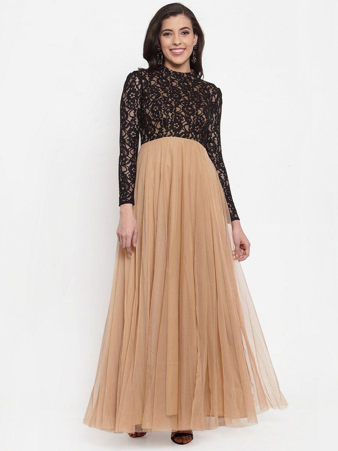 just wow black net maxi dress