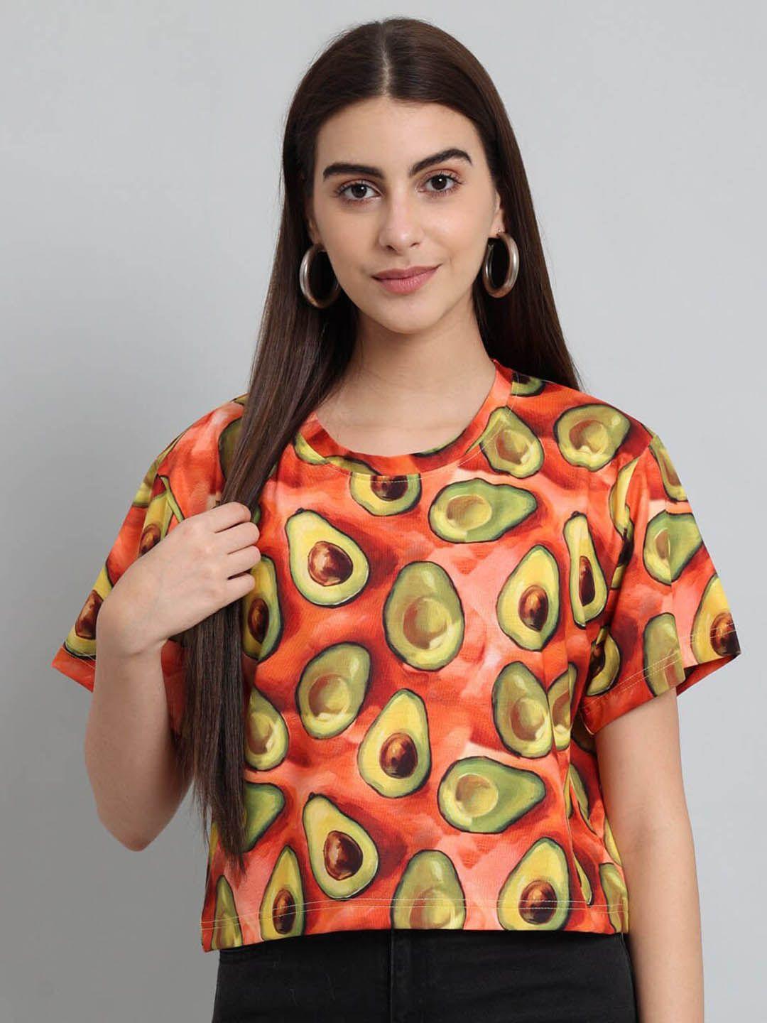 just wow conversational printed extended sleeves pure cotton t-shirt