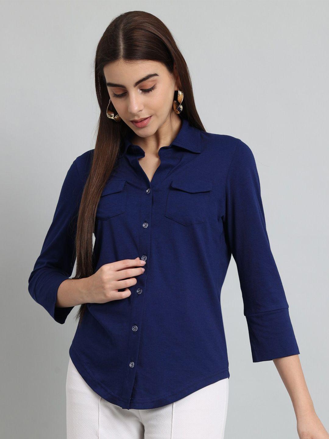 just wow opaque pure cotton casual shirt