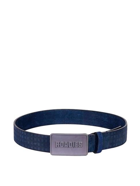 justanned blue leather waist belt for men