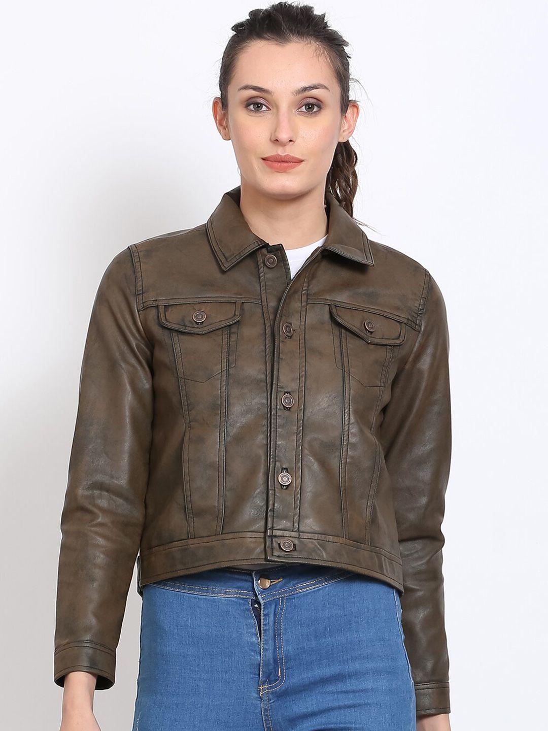 justanned women brown lightweight bomber jacket