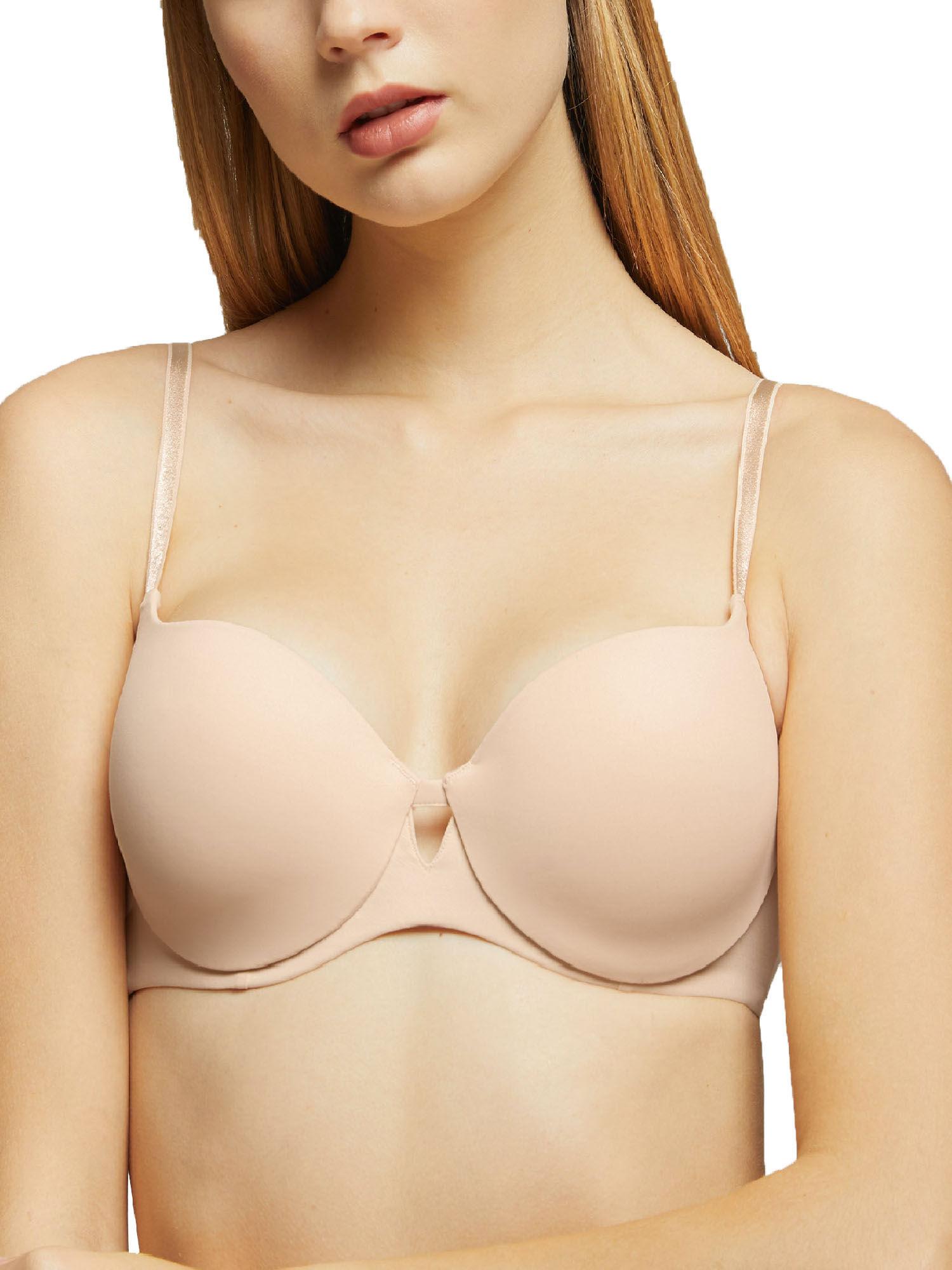 justin natural padded balcony bra nude