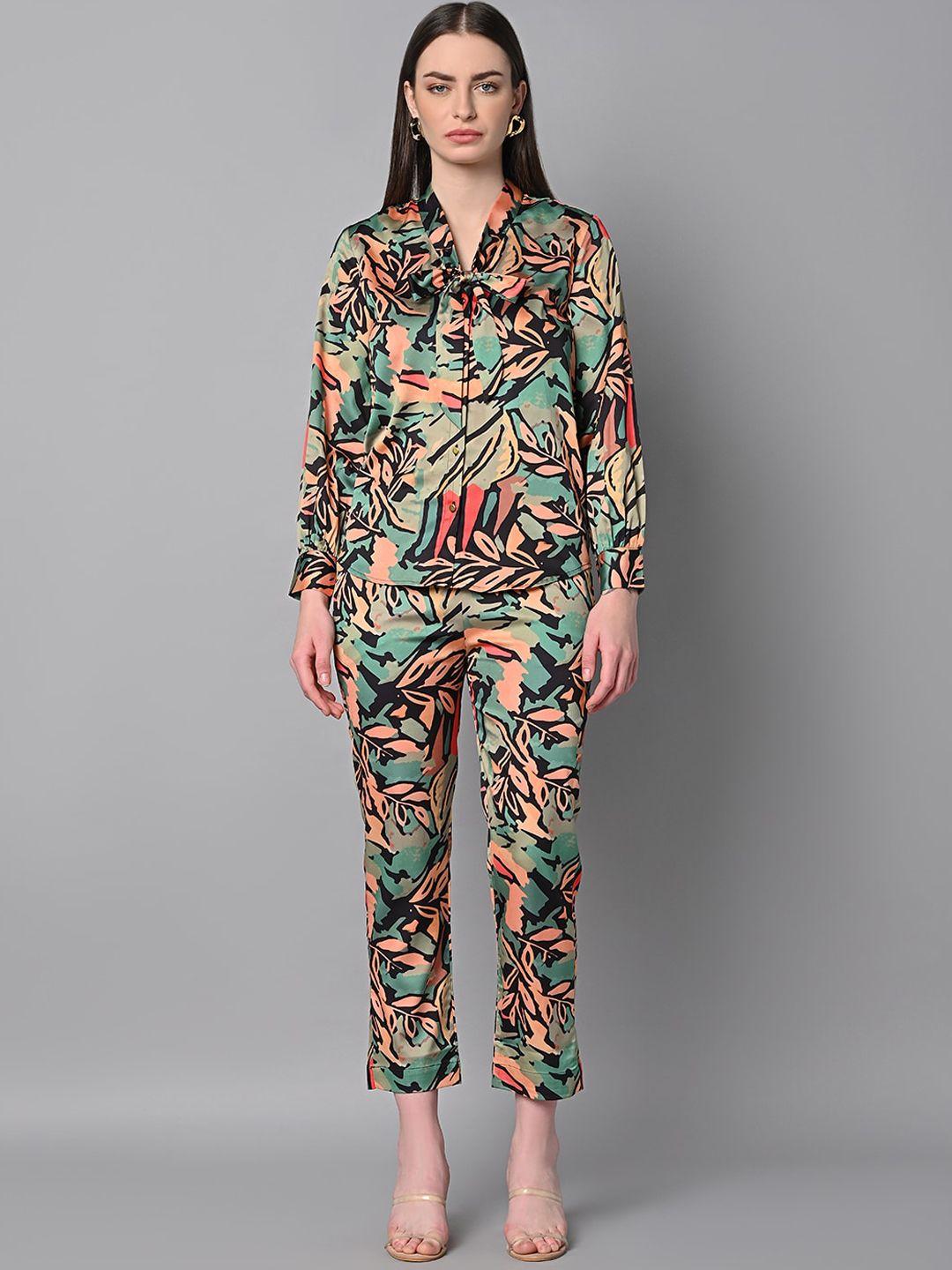 justin whyte abstract printed top & trousers