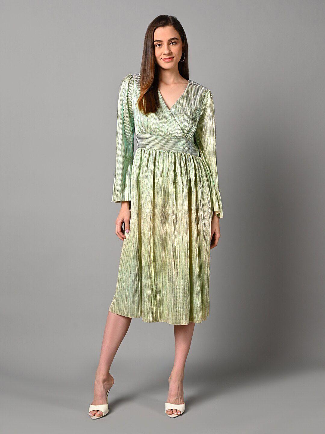 justin whyte self designed bell sleeves wrap midi dress