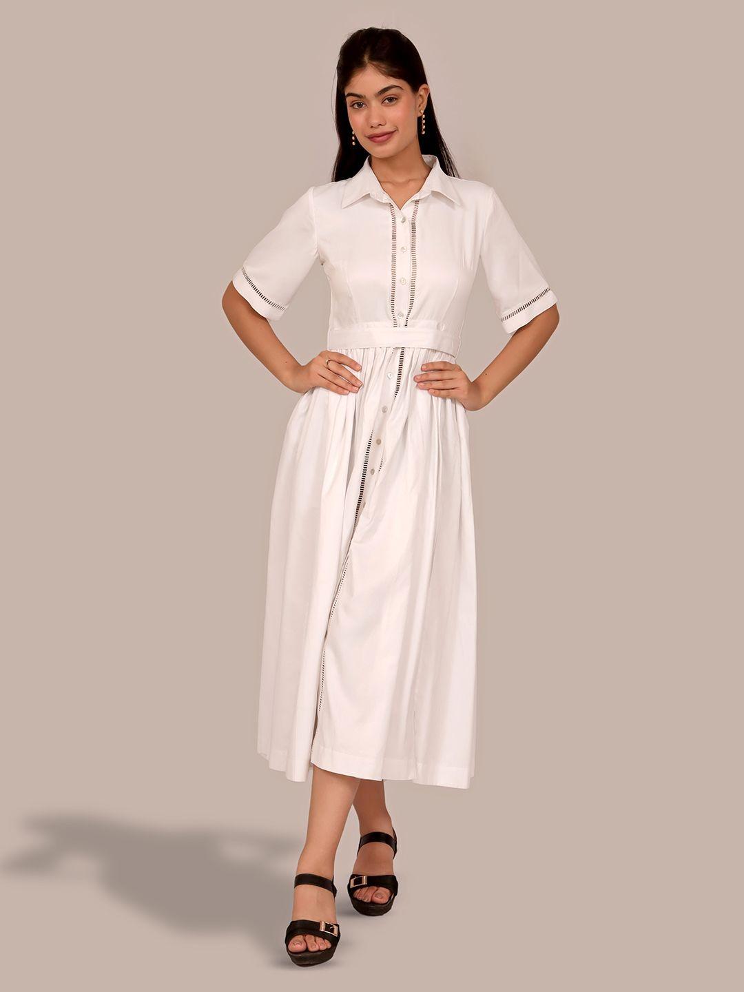 justin whyte white satin shirt midi dress