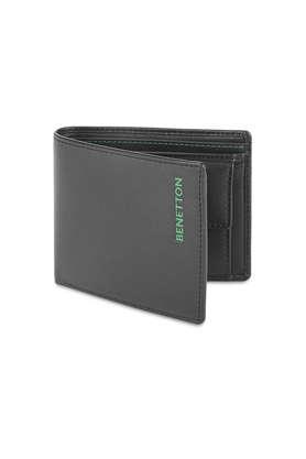 justino leather casual global coin wallet - black