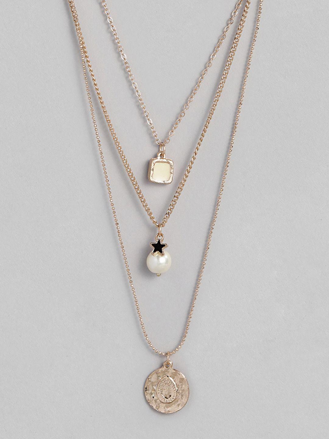 justpeachy gold & white gold-plated layered necklace
