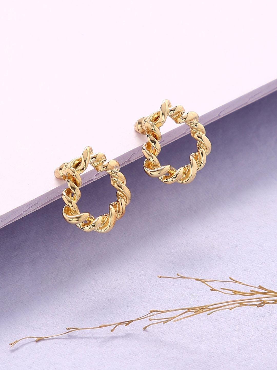 justpeachy gold-plated circular studs earrings