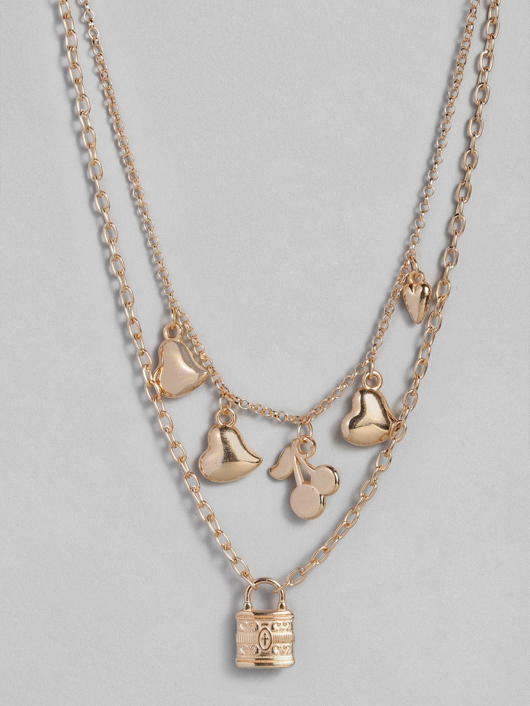 justpeachy gold-plated layered charm necklace
