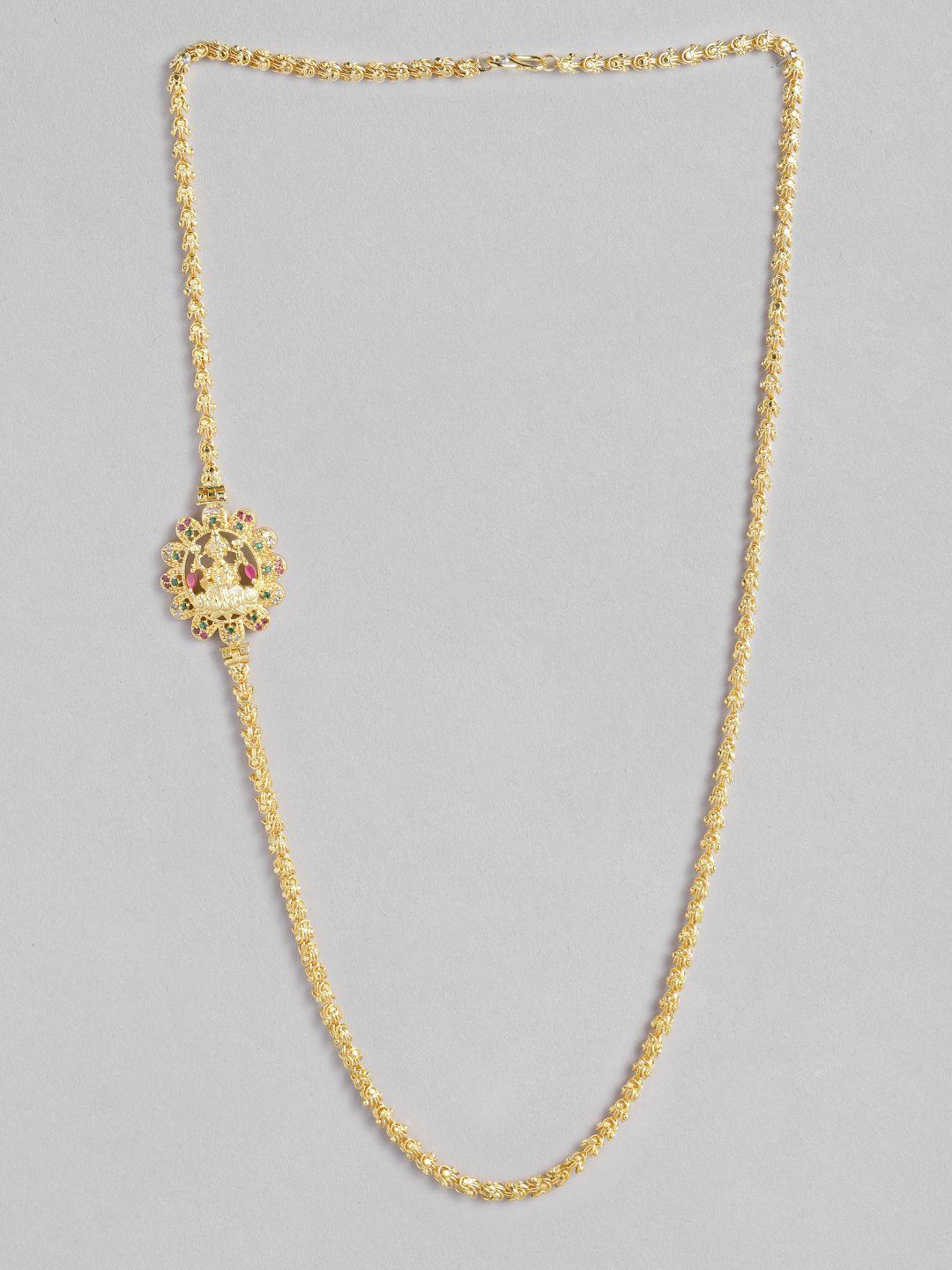 justpeachy gold-plated studded side pendant necklace
