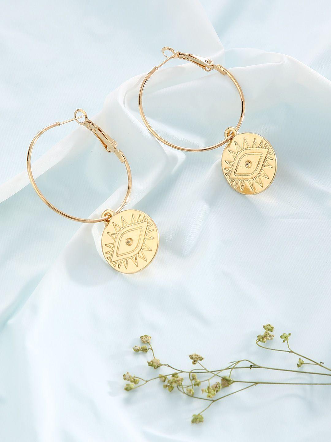 justpeachy gold-toned circular hoop earrings
