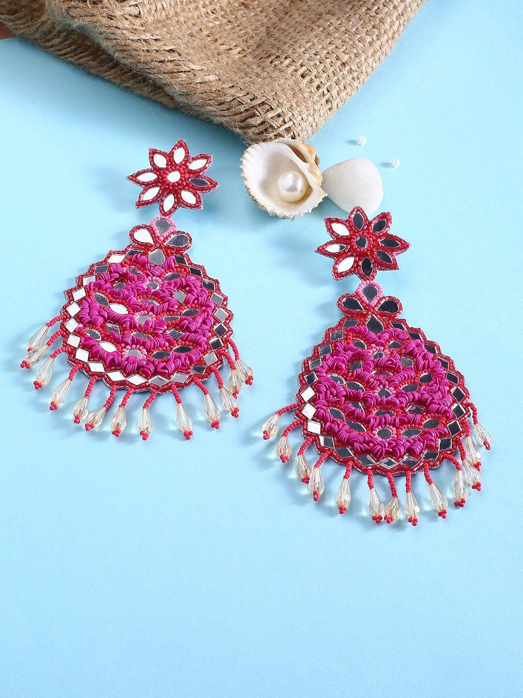 justpeachy magenta contemporary drop earrings