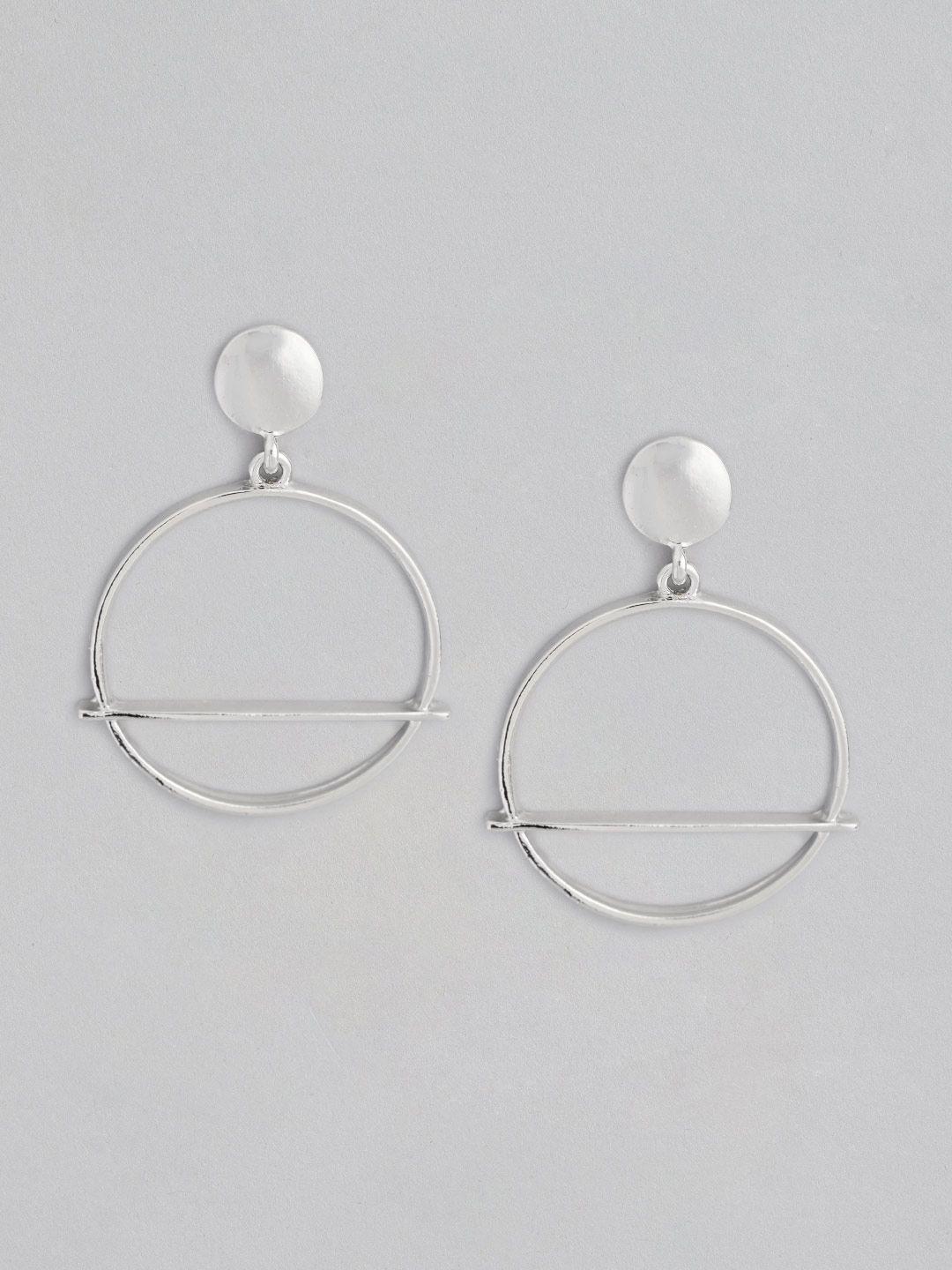 justpeachy silver-plated circular drop earrings