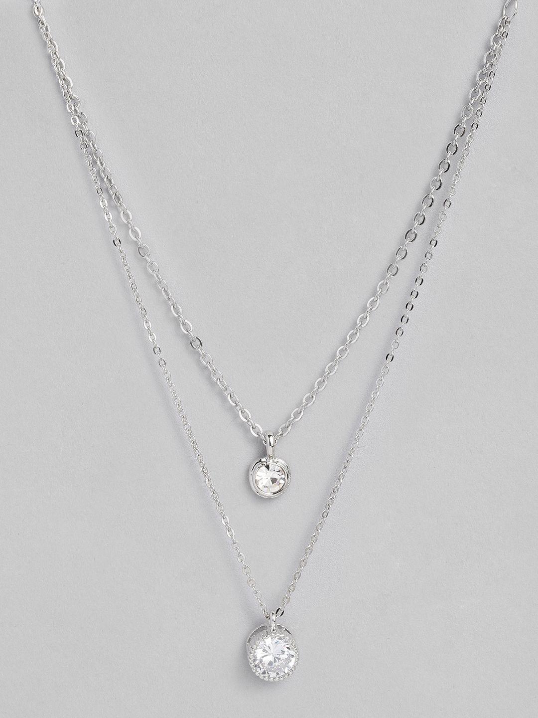 justpeachy silver-plated layered necklace