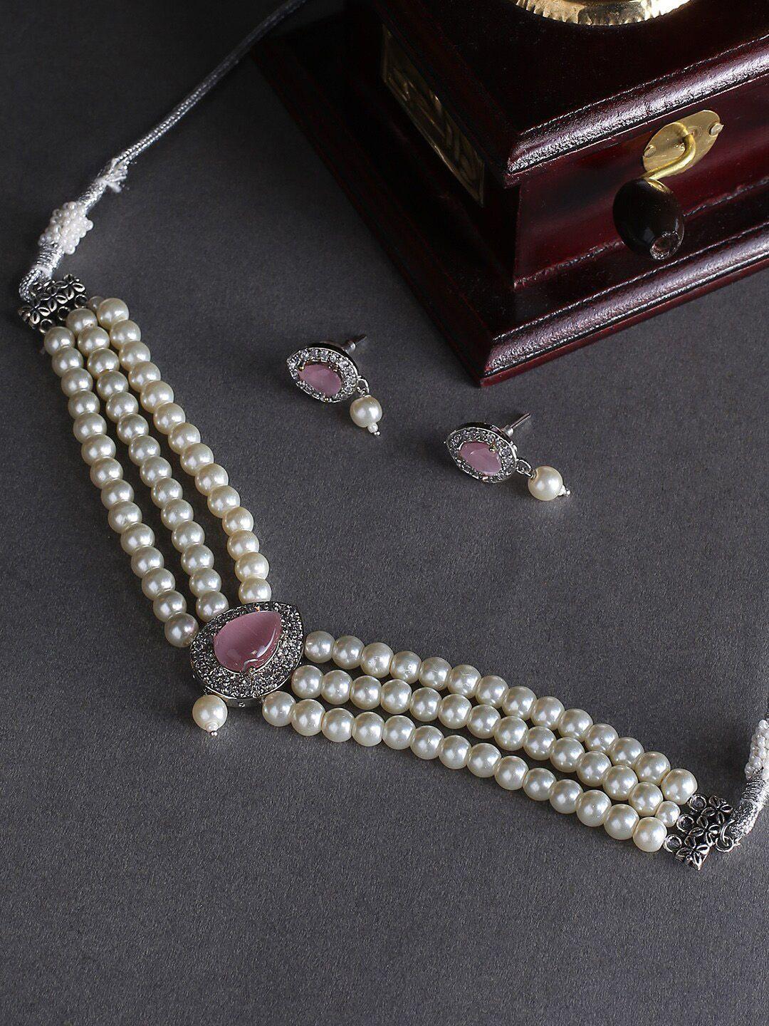 justpeachy women pink jewellery set