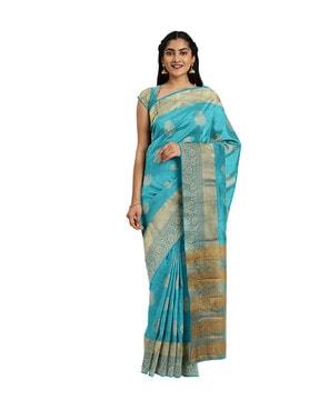 jute cotton saree with woven motifs