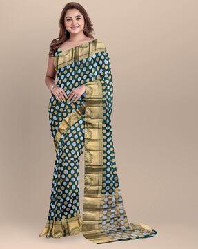 jute cotton saree with woven motifs