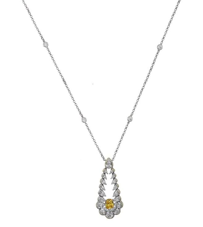 juwelina paris shades of love yellow picard white & yellow sterling silver classic necklace