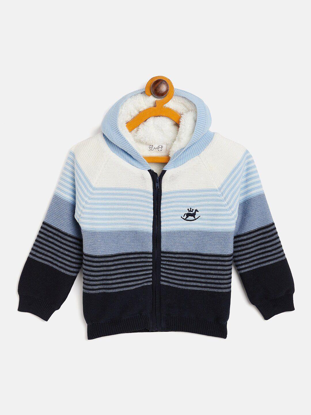 jwaaq boy striped hooded pure cotton cardigan sweater