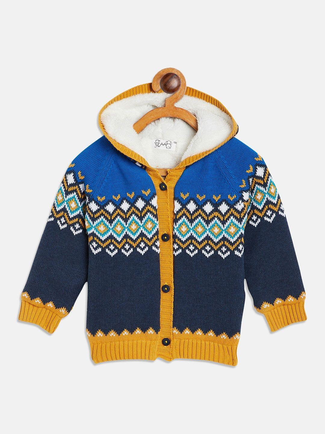 jwaaq kids blue & yellow printed pullover