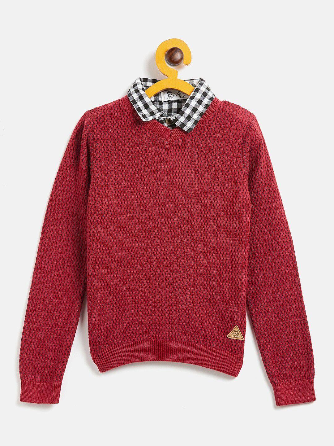 jwaaq boys maroon & black pullover