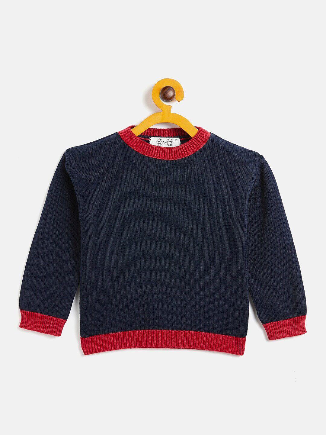 jwaaq boys navy blue & red pullover