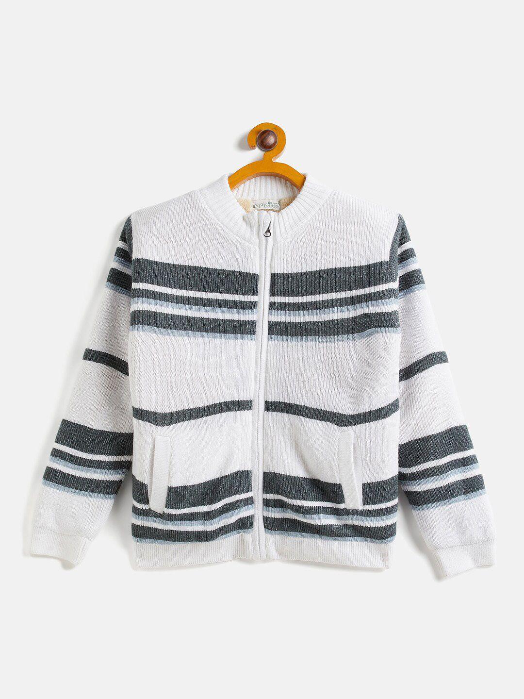 jwaaq boys striped cotton front open sweater