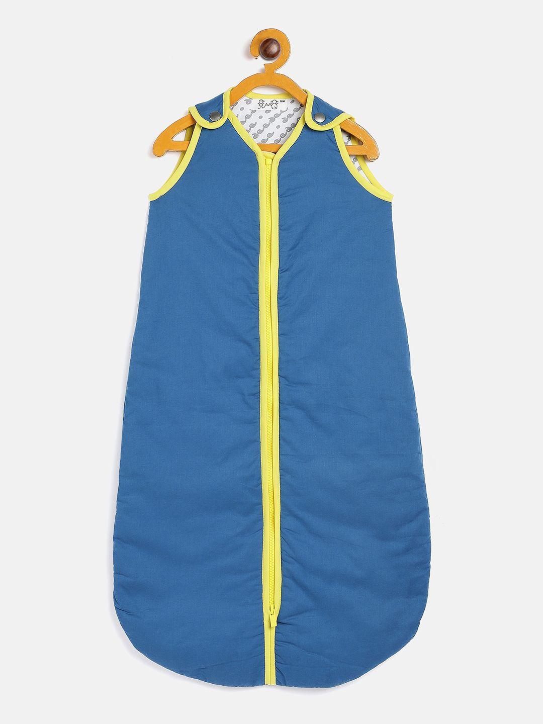 jwaaq infants blue solid pure cotton sleeping bag