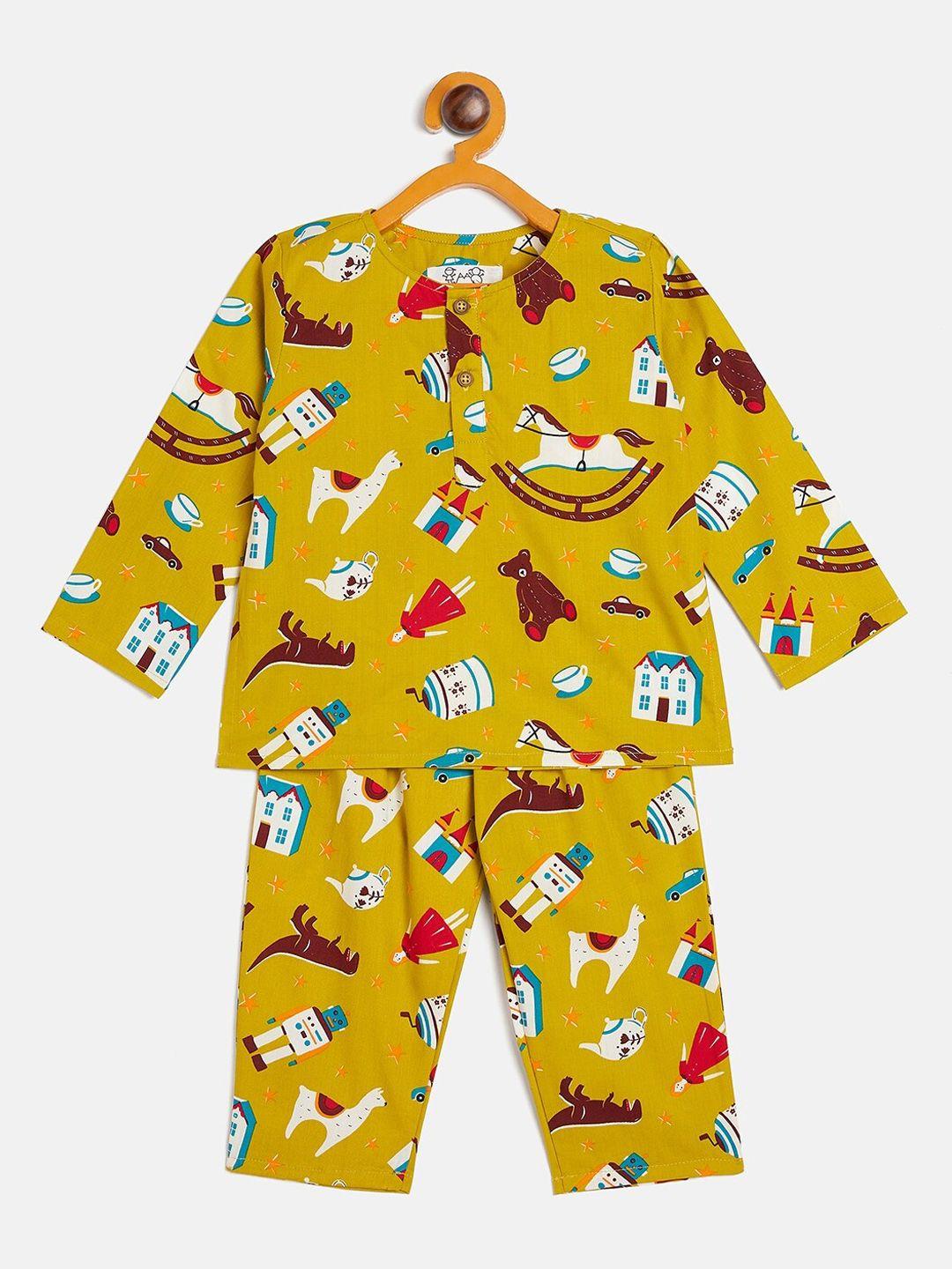 jwaaq infants kids conversational printed night suit