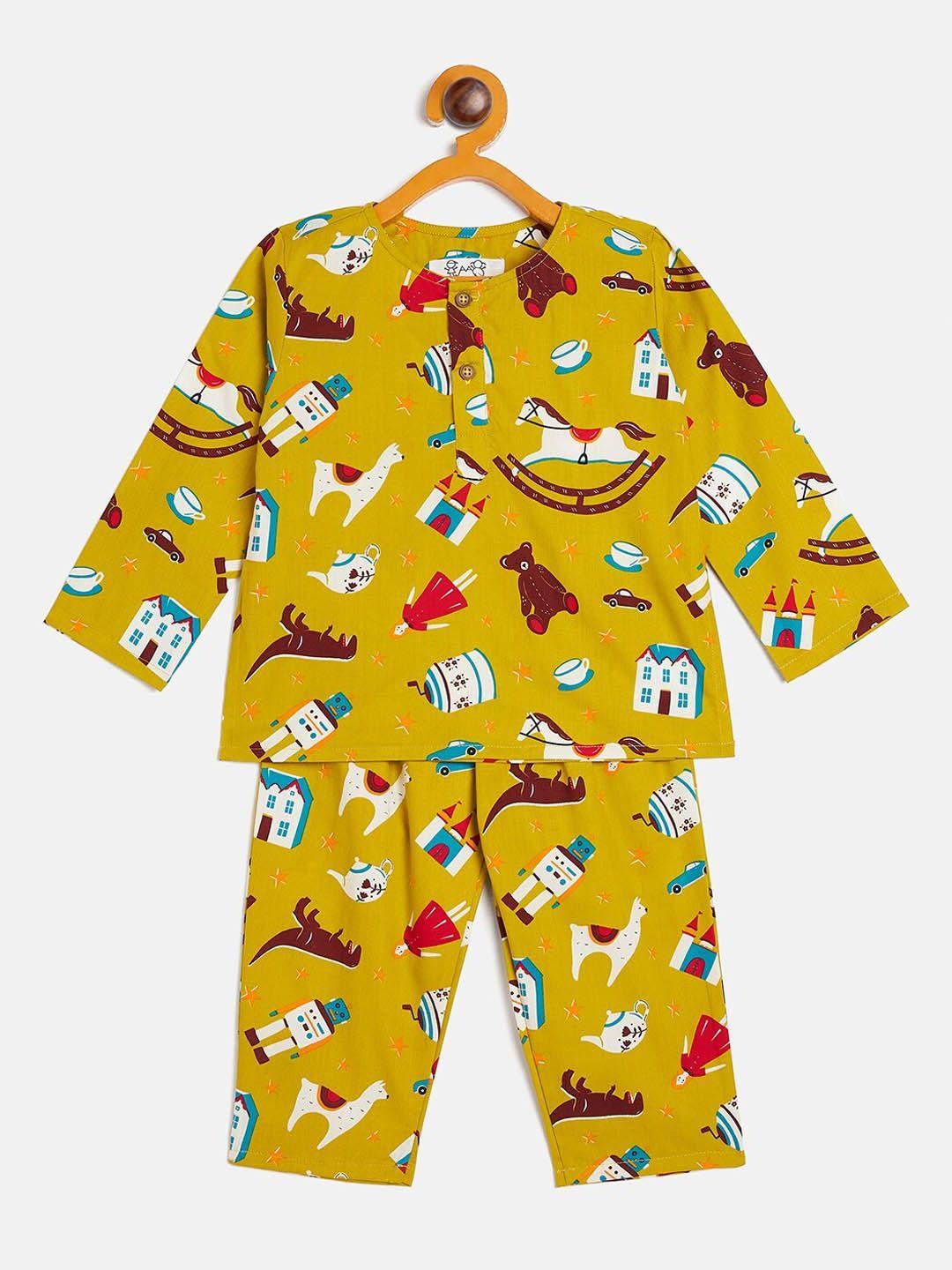 jwaaq infants kids conversational printed night suit