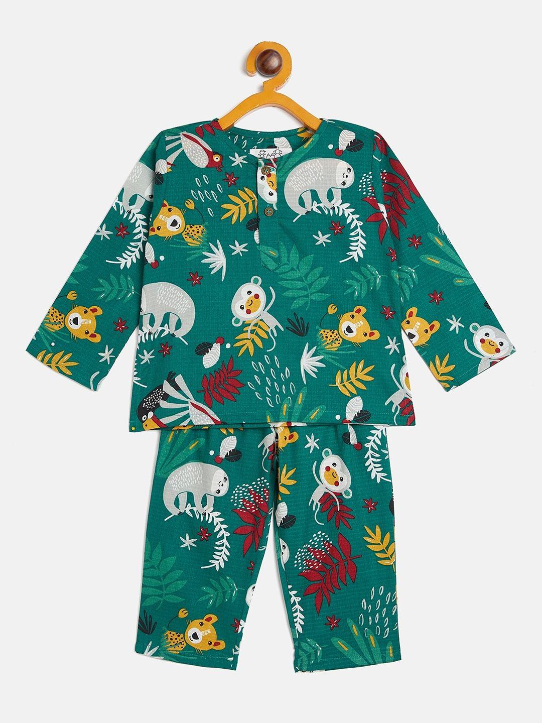 jwaaq infants kids tropical printed night suit